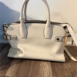 henri bendel Cream Leather Tote with Top Handles